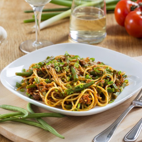 Recept Spaghetti met tonijn en sperziebonen Grand'Italia
